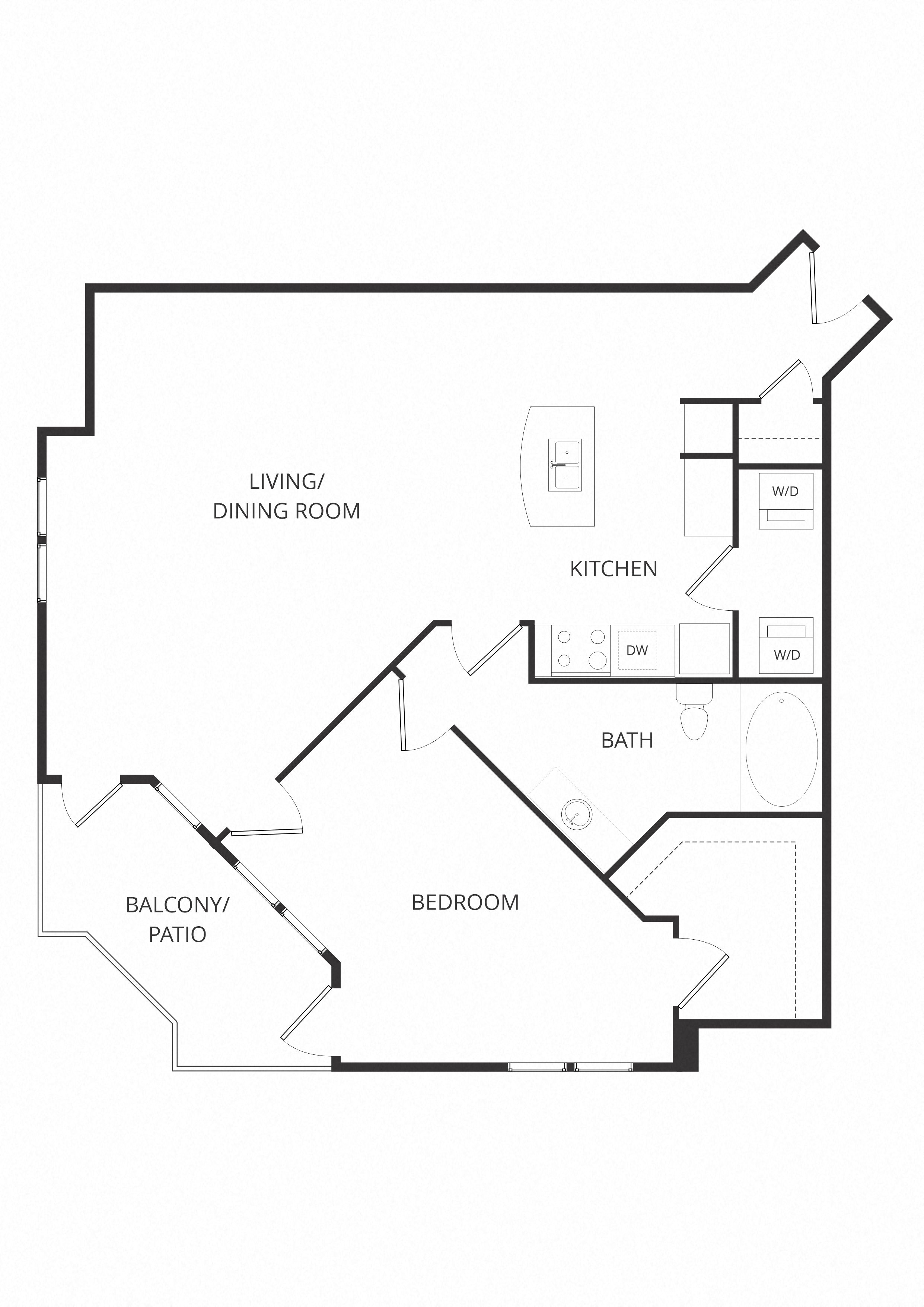 Chihuly_OneBedroom floor plan
